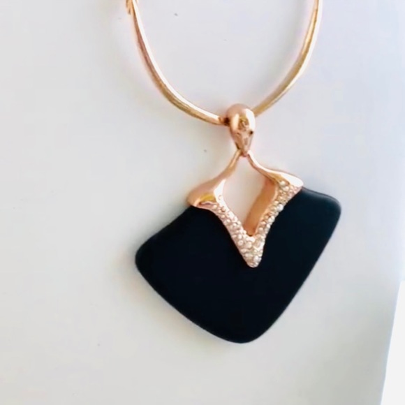 Alexis Bittar Art Deco Black Rose Gold Pendant - Picture 6 of 9